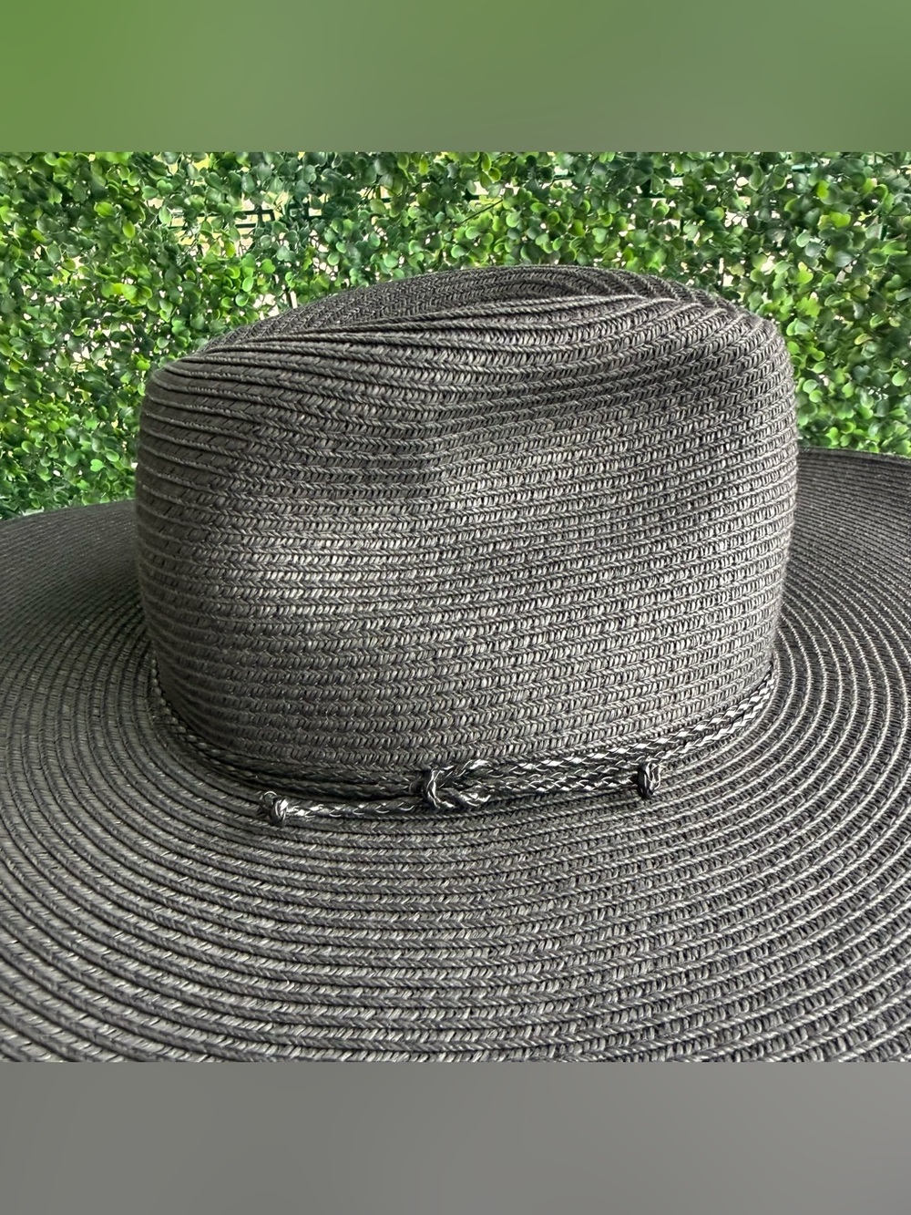 San Diego Hat Company Men’s Wide-Brim Braided Straw Hat - Black